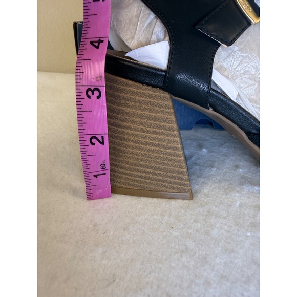Dr. Scholl's Mariah Sandals Women's 7.5M Black Cross Strap‎ Block Heel Comfort - Picture 4 of 5